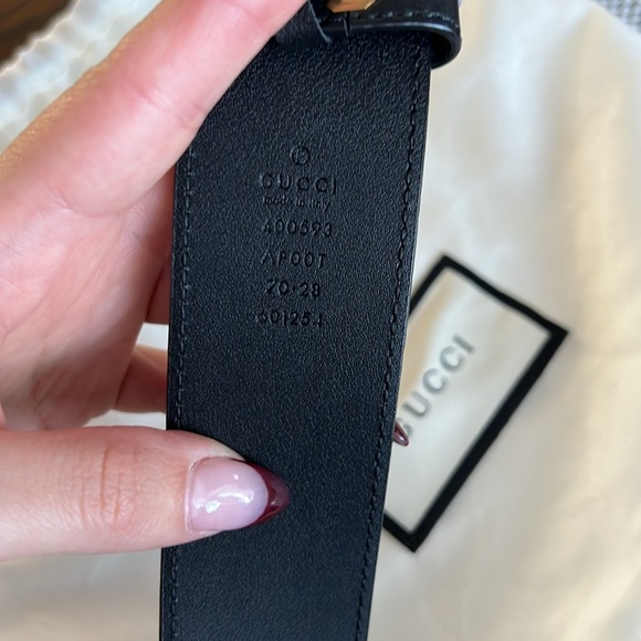 **REAL** GUCCI Wide leather belt with Double G - Picture 4 of 6